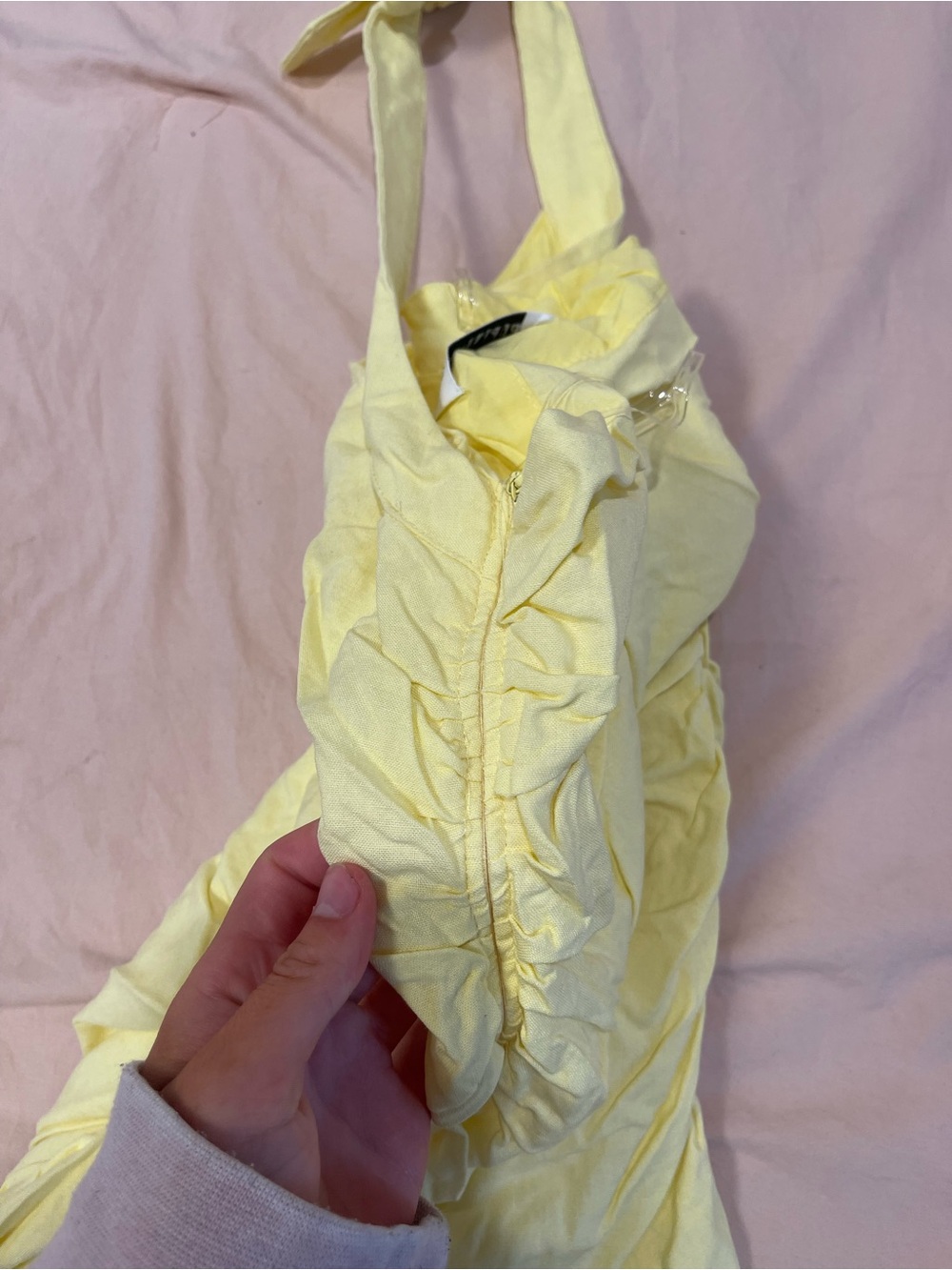 Peppermayo asymmetrical yellow halter neck dress - Picture 3 of 4